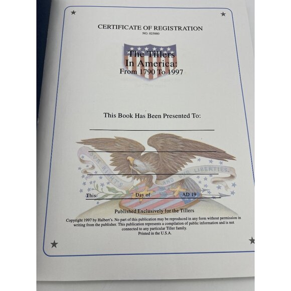 The Tillers In America Genealogical Book 1790 - 1997 by Halberts Paperback - Picture 2 of 8